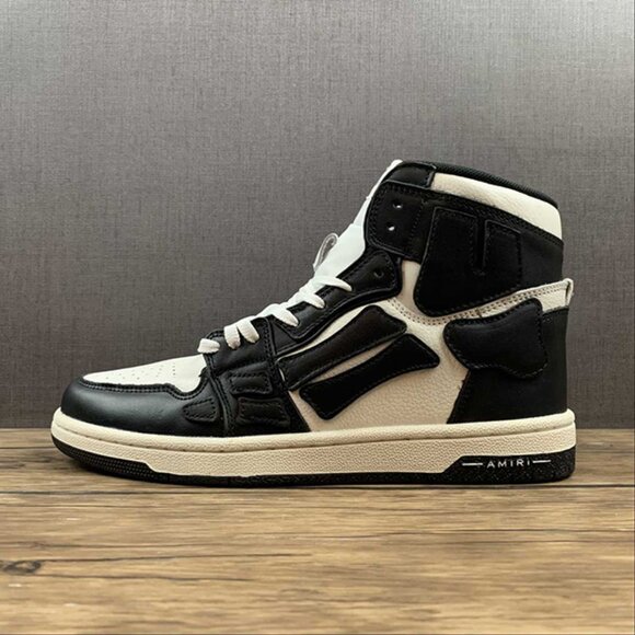AMIRI Skeleton High Skel top Black And White Unisex Sneakers - Picture 1 of 14